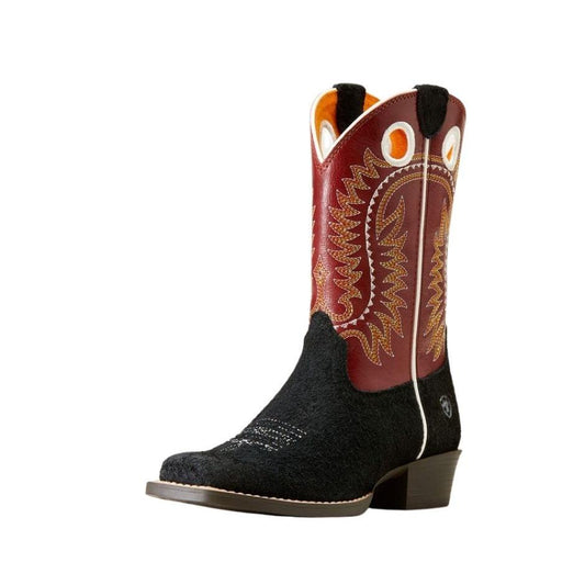 Ariat Youth Derby Monroe Cutter Toe Western Boot- Black Roughout