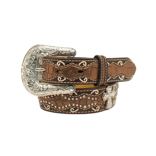 Ariat Girl's Faux Crocodile Belt - Brown