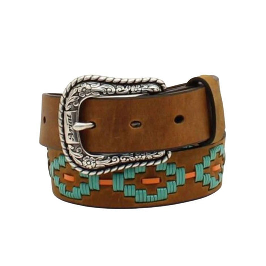 **Ariat Girl's Southwestern Lacing Belt - Medium Brown