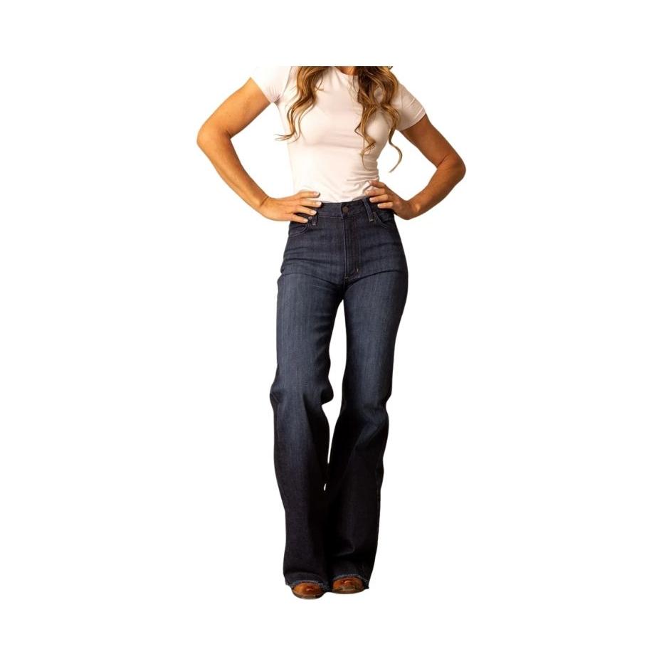 Kimes Women's Olivia High Rise Wide Leg Jeans - DARK WASH