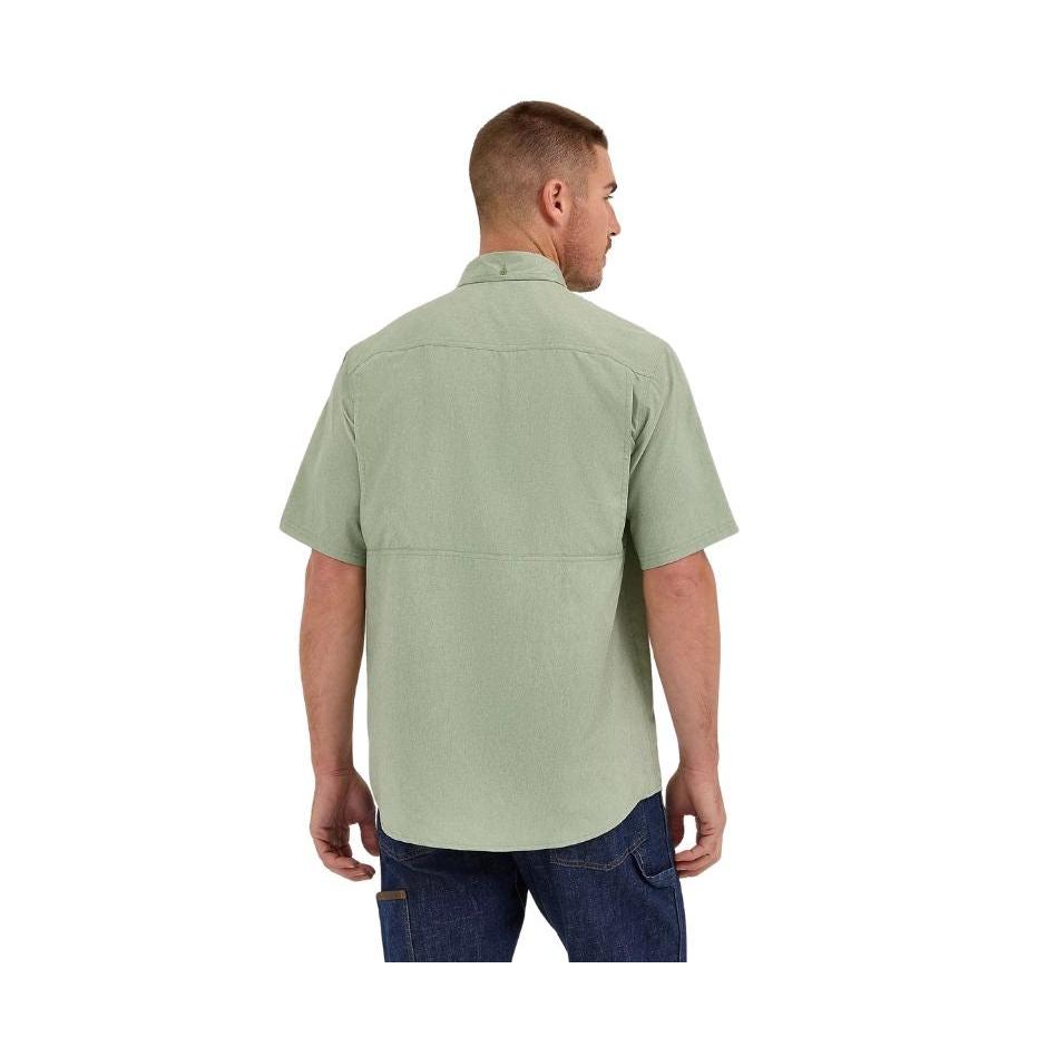 Wrangler Men's Riggs Workwear Lightweight Vented Work Shirt- Hedge Heather Green