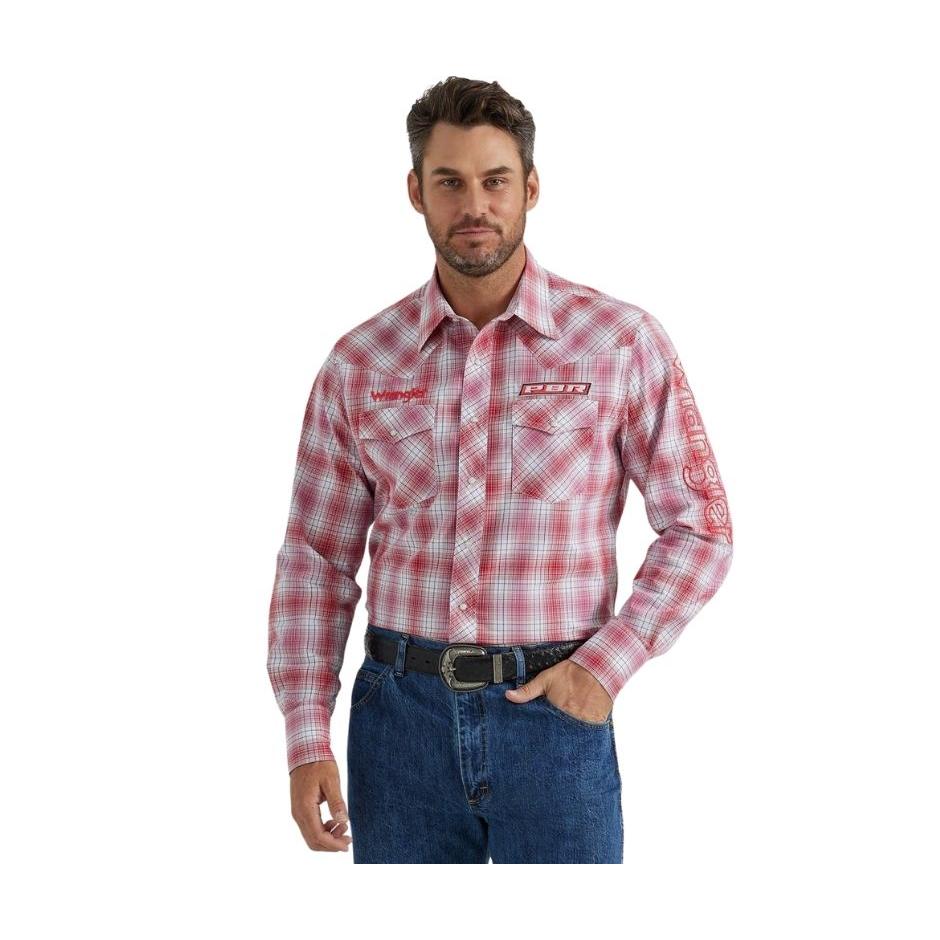 Wrangler Men's PBR Logo Long Sleeve Shirt