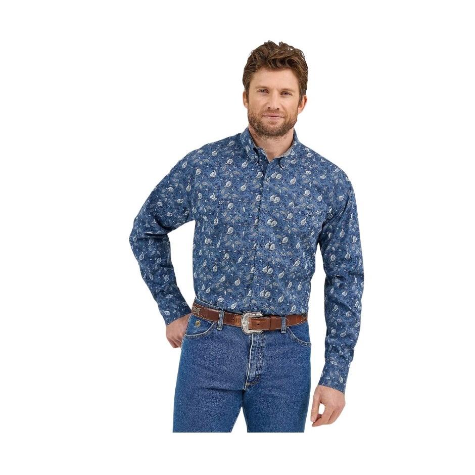 Wrangler Men's George Strait Long Sleeve Paisley Shirt