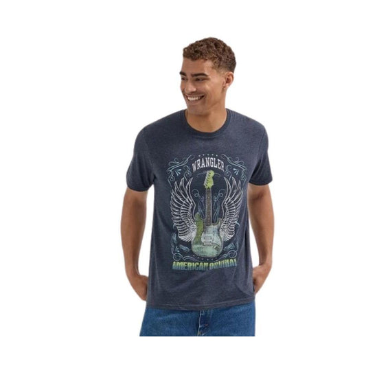 Wrangler Men's Short Sleeve Rockstar Tee Shirt - Dark Sapphire Heather