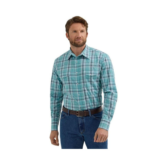 Wrangler Men's Long Sleeve Wrinkle Resist Shirt - Mint