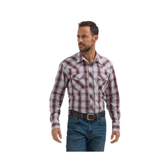 Wrangler Men's HO24 20X Long Sleeve Snap Shirt - Wine
