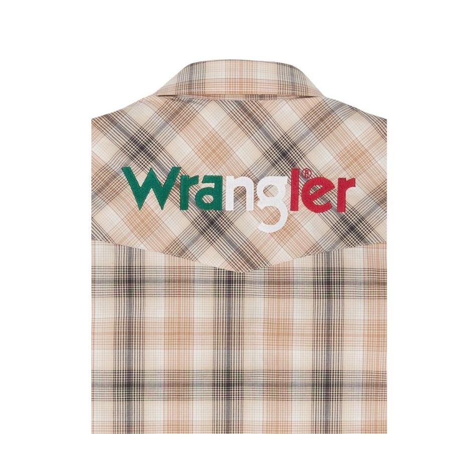 Wrangler  Men's Classics Relaxed Long Sleeve  Logo Shirt - Tan