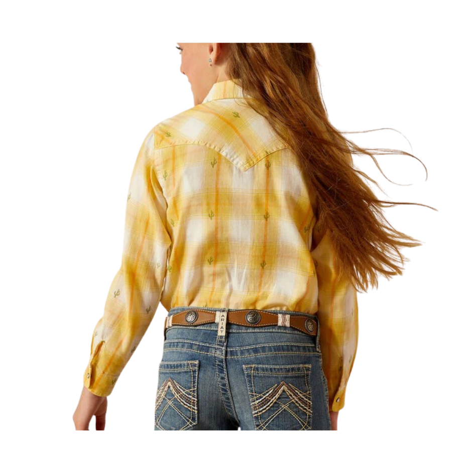 Ariat Girl's Glenrock Snap Long Sleeve Shirt - Cactus Dobby