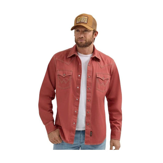 Wrangler Men's Long Sleeve Retro Premium Modern Fit Shirt - Sunset