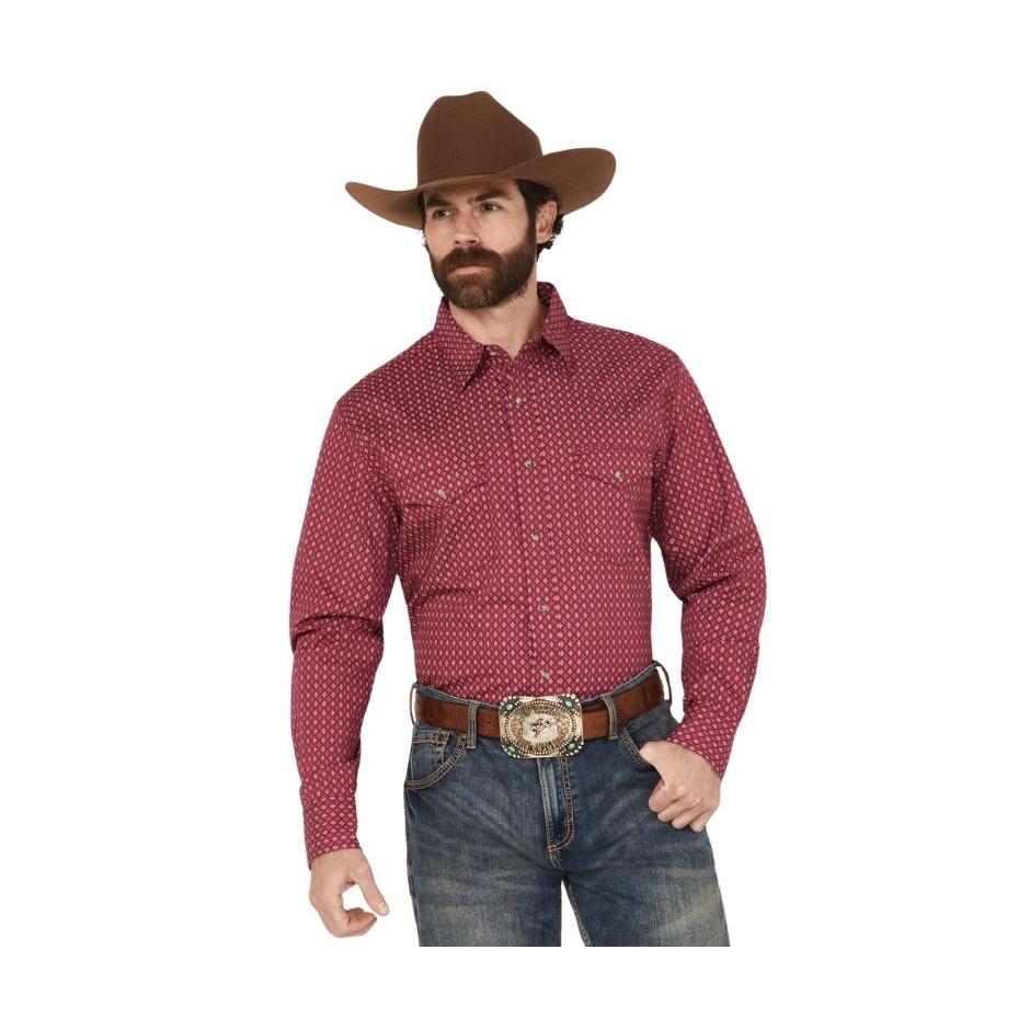 Wrangler Men's 20X Competition Advanced  Comfort Classic Fit  Long Sleeve Shirt - Sangria