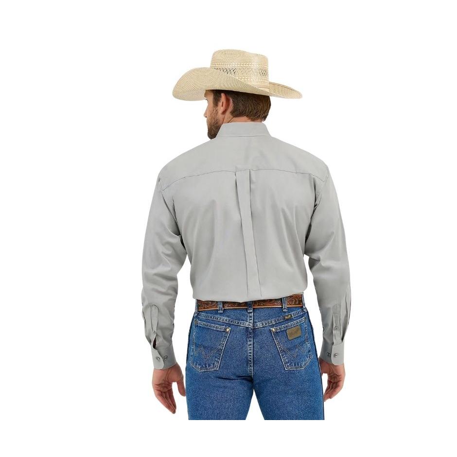 Wrangler Men's George Strait Collection Long Sleeve Shirt - Grey