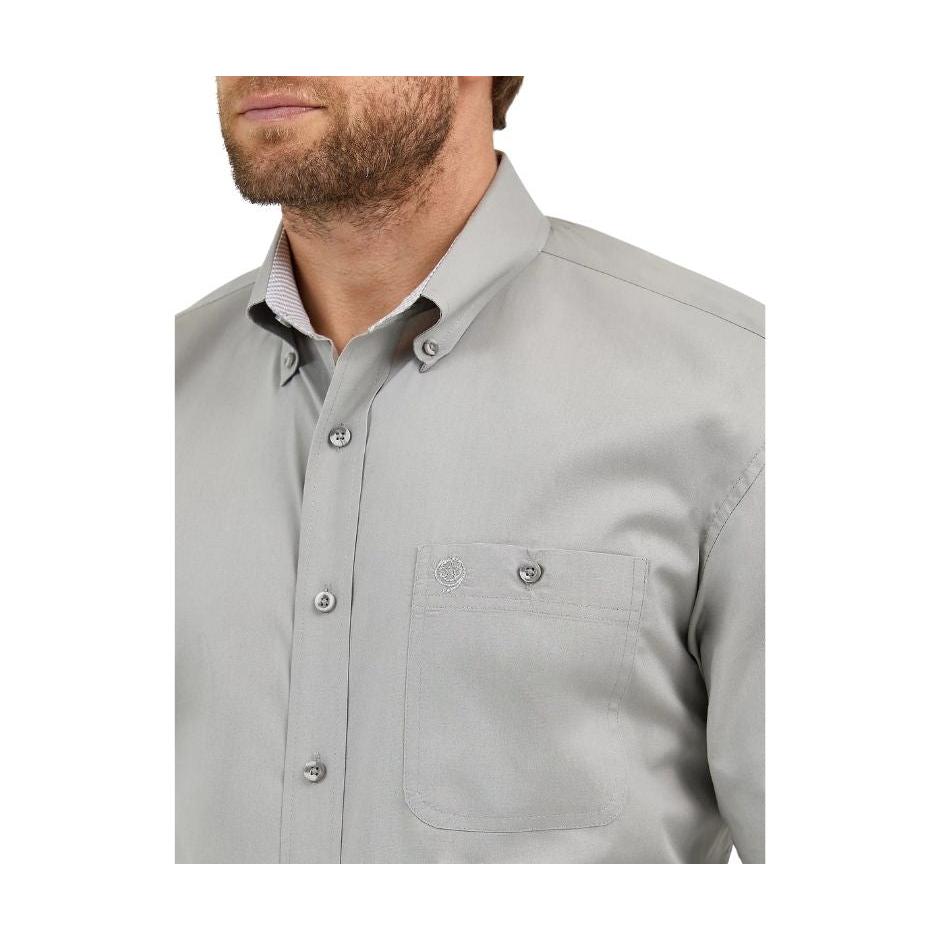 Wrangler Men's George Strait Collection Long Sleeve Shirt - Grey