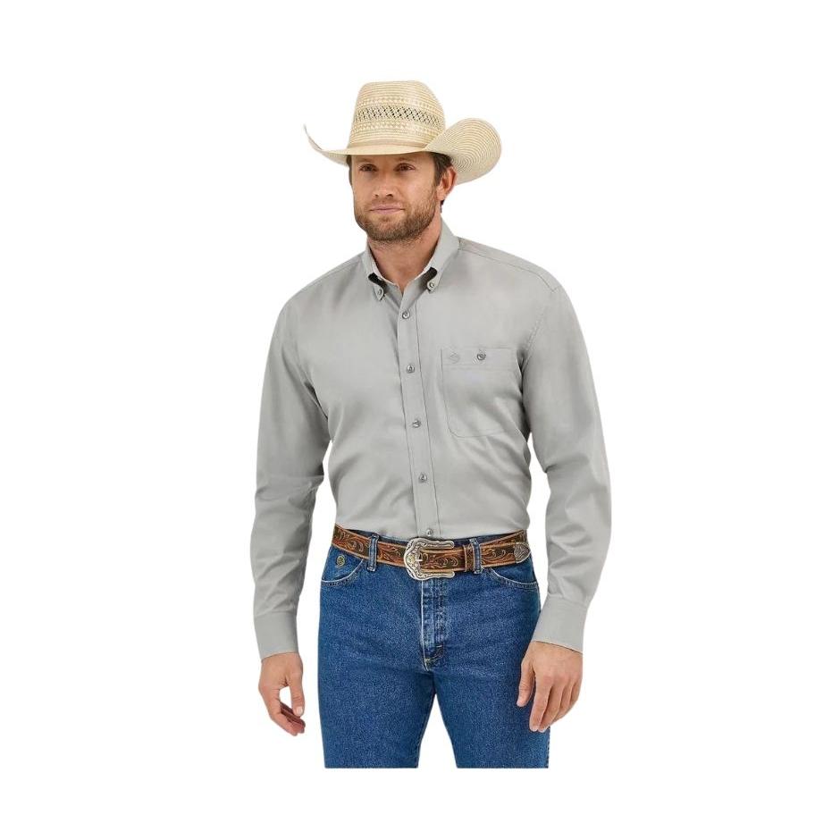 Wrangler Men's George Strait Collection Long Sleeve Shirt - Grey