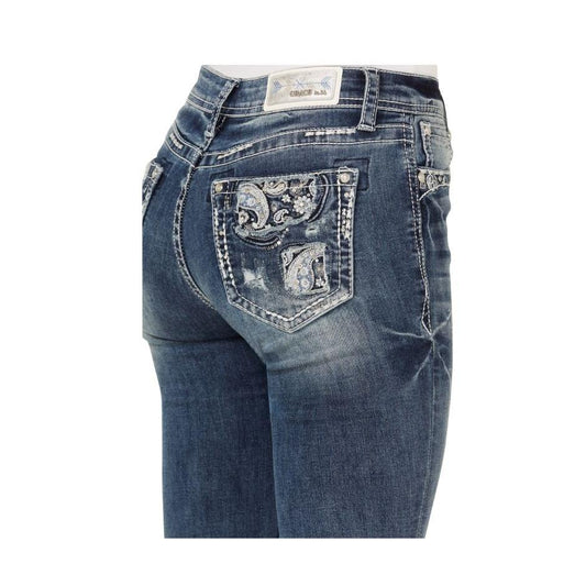 Grace in LA Women's Jeans -  Paisley Trim