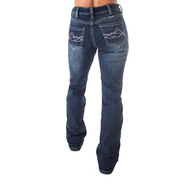 Cowgirl Tuff Women's Double Down Flannel Jeans - Dark Wash