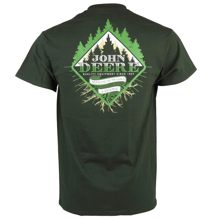 John Deere Men's T-Shirt - Dark Green/Evergreen
