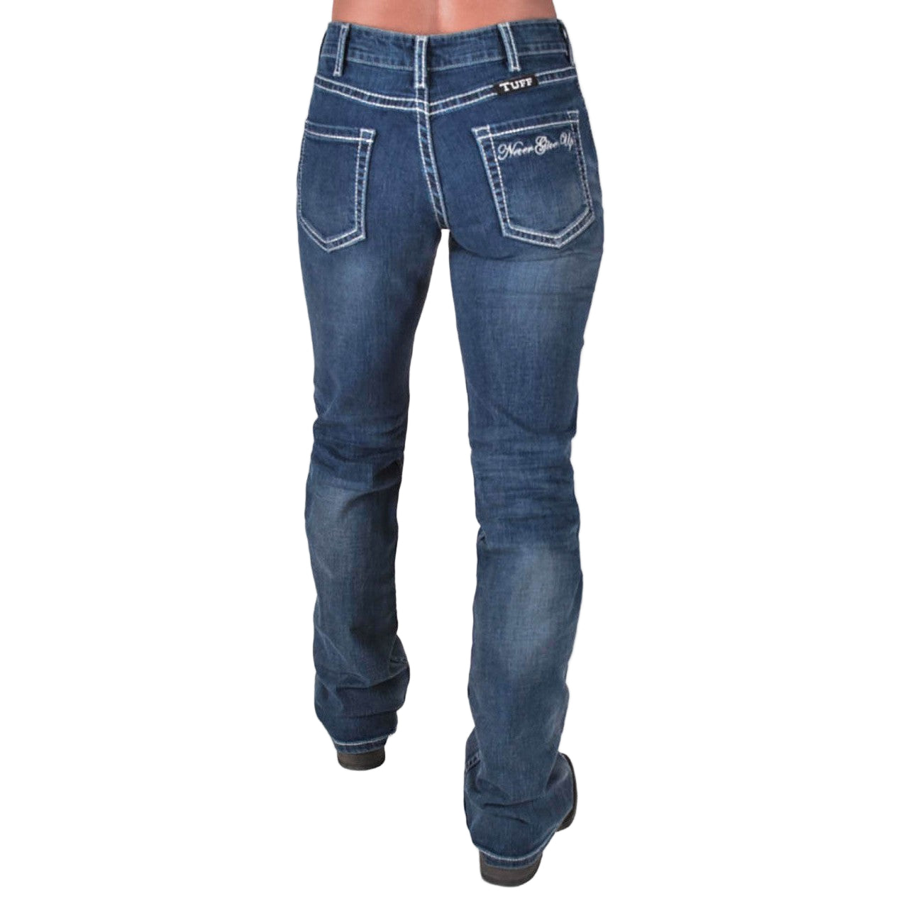 Cowgirl Tuff Women's Never Give Up Bootcut Jean - Light Wash