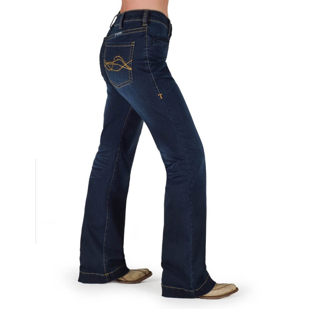 Cowgirl Tuff Women's Platinum Bootcut Jean - Dark Wash