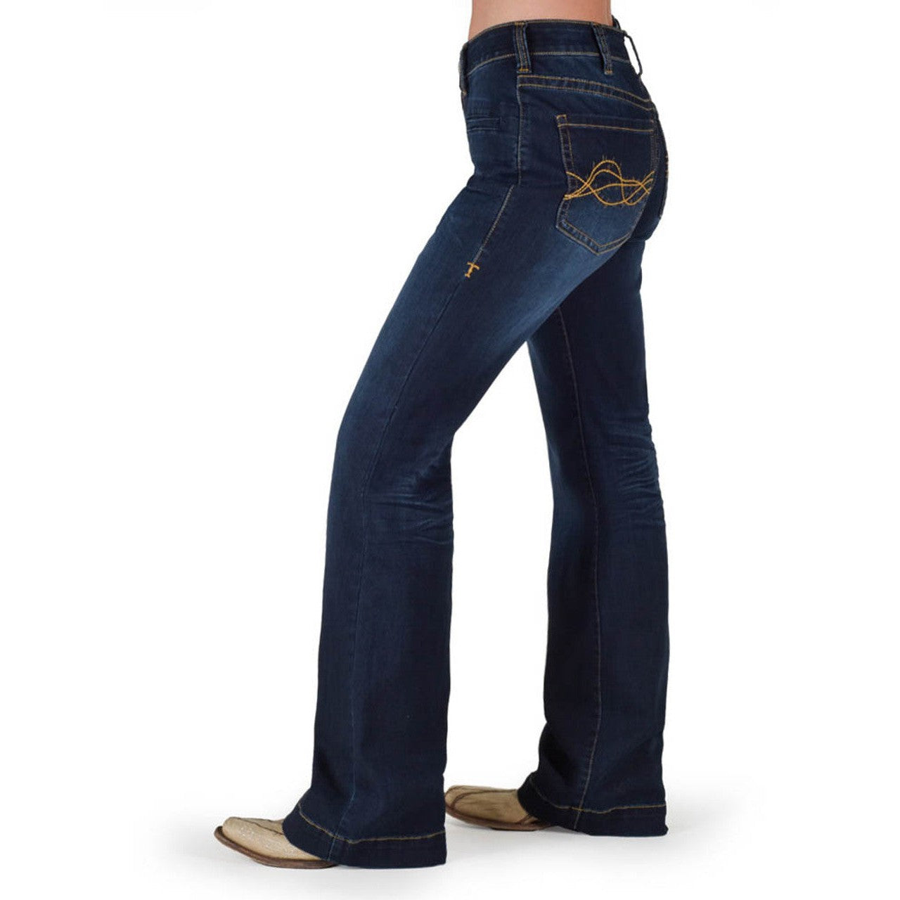 Cowgirl Tuff Women's Platinum Bootcut Jean - Dark Wash