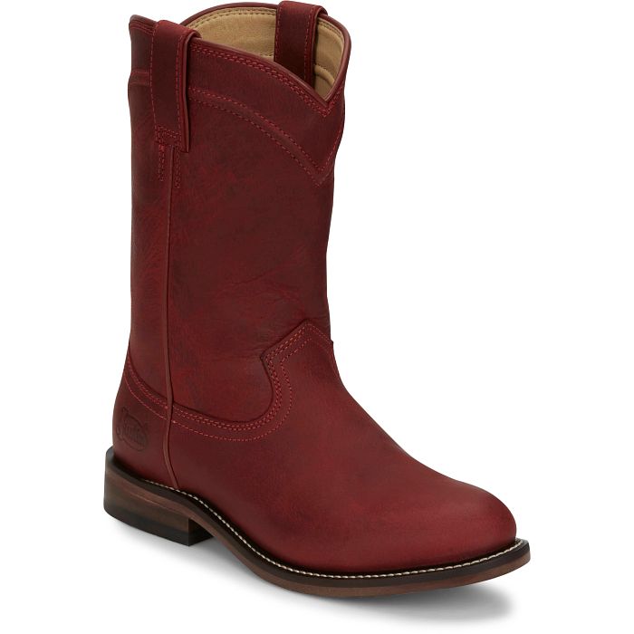 Justin Women's Holland 10" Roper Western Boot- Red