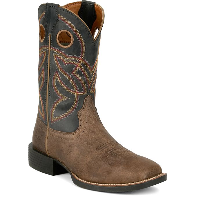 Justin Men's 11" Lubbock Western Boot - Brown/Black