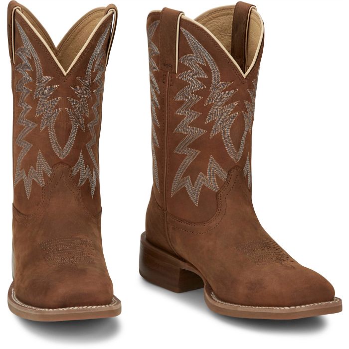 Justin Men's 11" Big Bucks Western Boot - Pecan