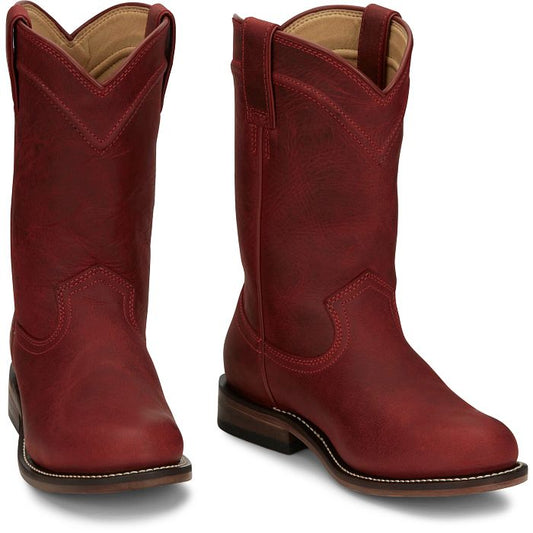 Justin Women's Holland 10" Roper Western Boot- Red