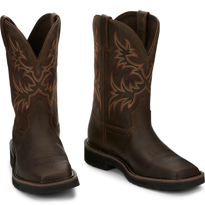 Justin Driller 11" Work Boot - Cedar