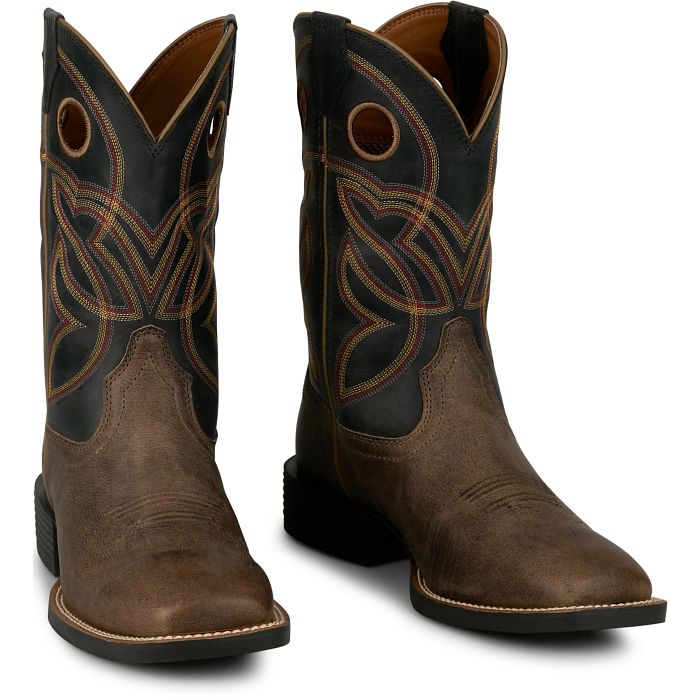 Justin Men's 11" Lubbock Western Boot - Brown/Black