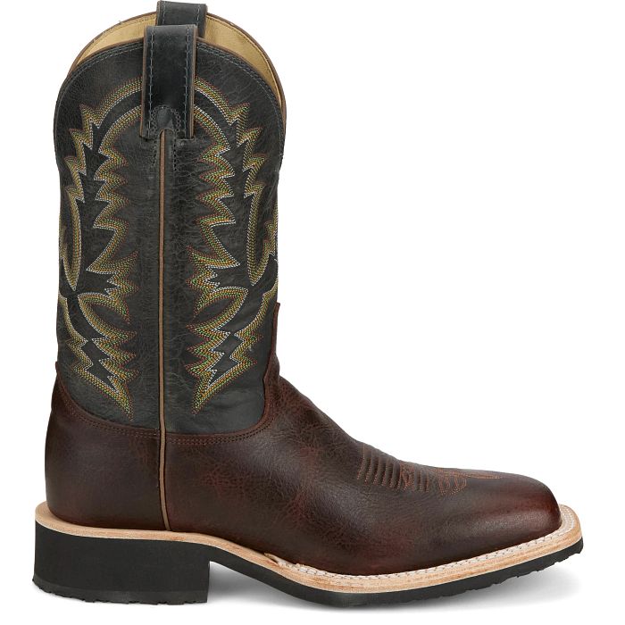 Justin Men's Trainor 11" Western Cowboy Boots- Cognac