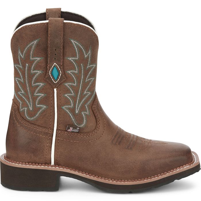 Justin Women's Ema 8" Western Boot- Dark Tan