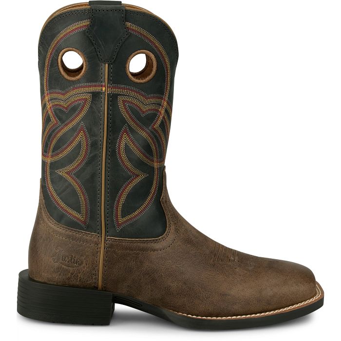 Justin Men's 11" Lubbock Western Boot - Brown/Black