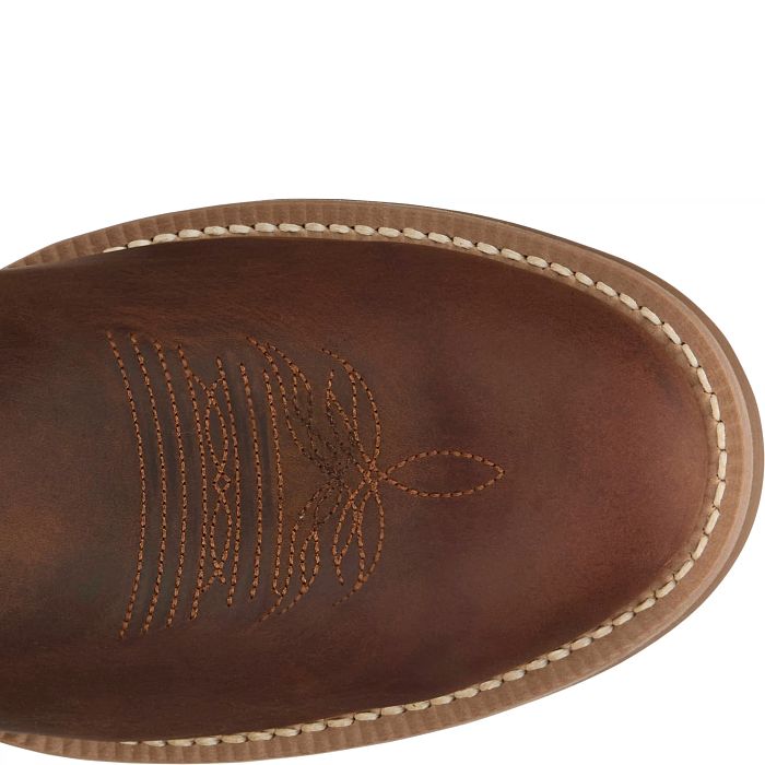 Justin Bent Rail Men's Wild Bill Round Toe Western Cowboy Boot- Brown