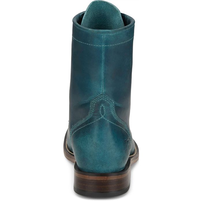 Justin Women's McKean 7" Lace Up Roper Western Boot- Turquoise