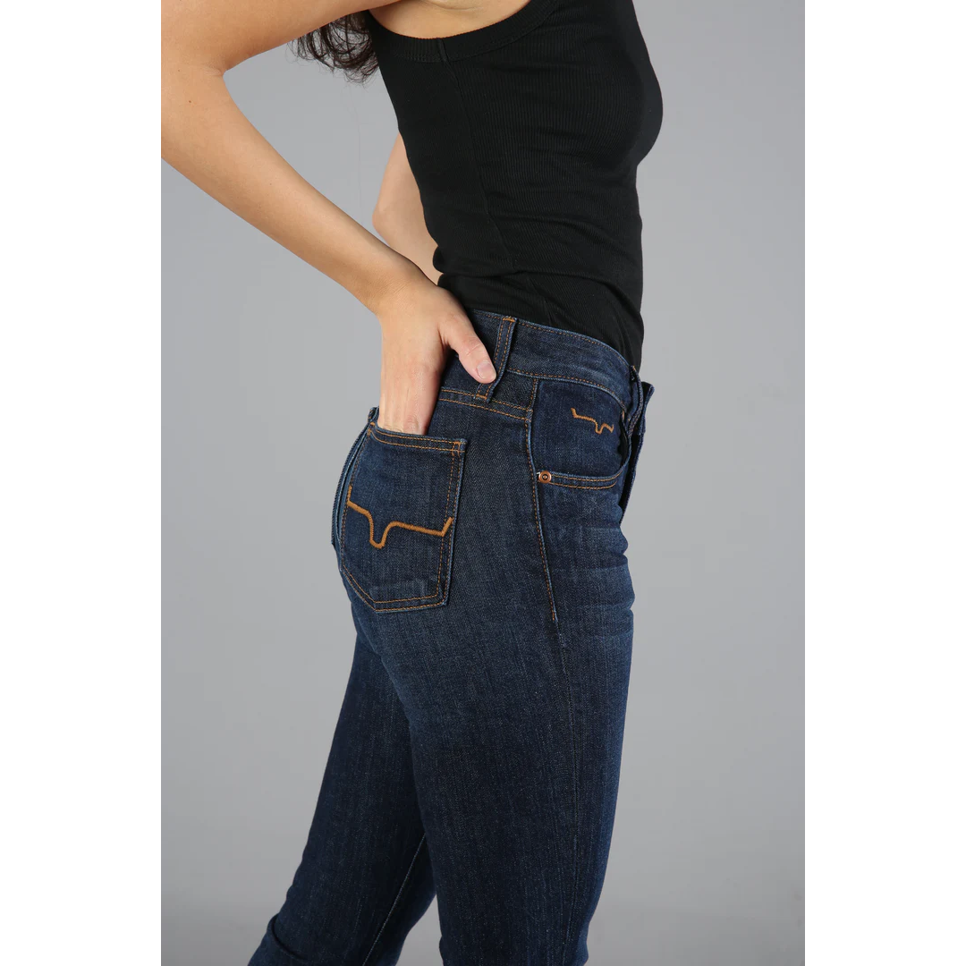 Kimes Women's Jennifer Ultra High Rise Flare Jeans - Blue