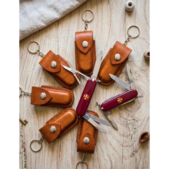 El Paso Leather Keychain with Pocket Knife & Pouch