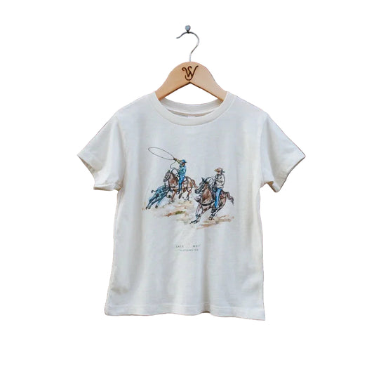 Sage West Kid's Team Roping Tee Shirt - White