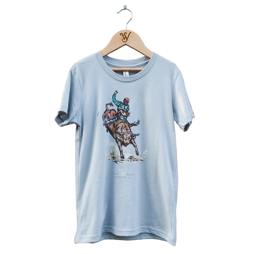 Sage West Kid's Bull Rider Tee Shirt - Light Blue