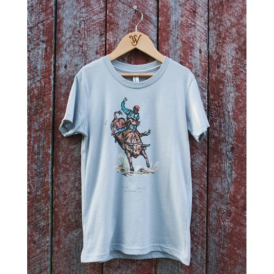 Sage West Kid's Bull Rider Tee Shirt - Light Blue