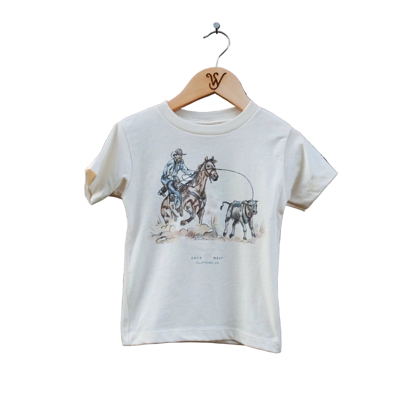 Sage West Kid's Tie Down Roper Tee Shirt - White