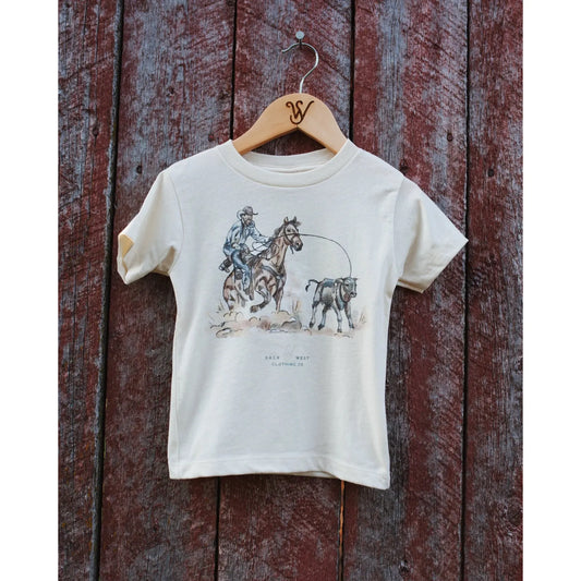 Sage West Kid's Tie Down Roper Tee Shirt - White