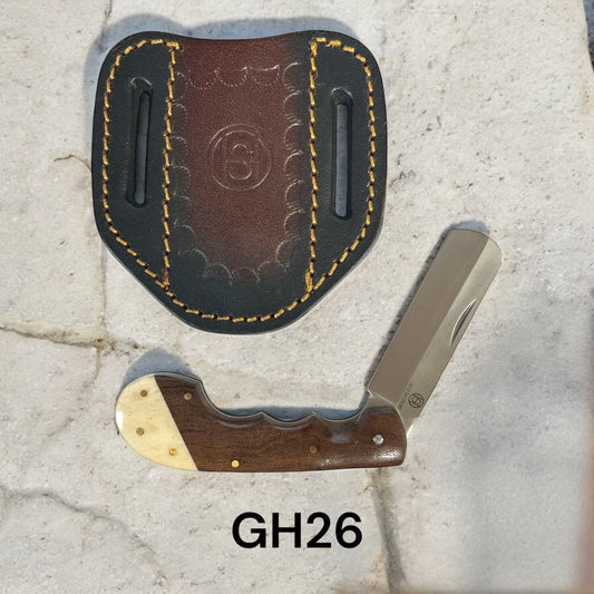 Circle SH Folding Bull Cutter with Wood Bone Handle