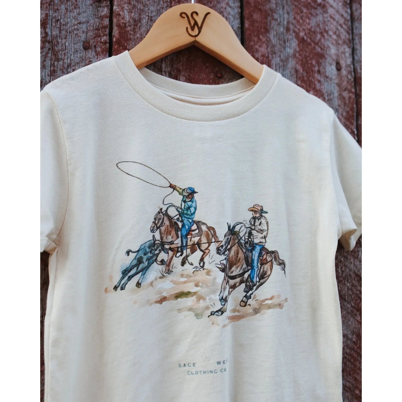 Sage West Kid's Team Roping Tee Shirt - White