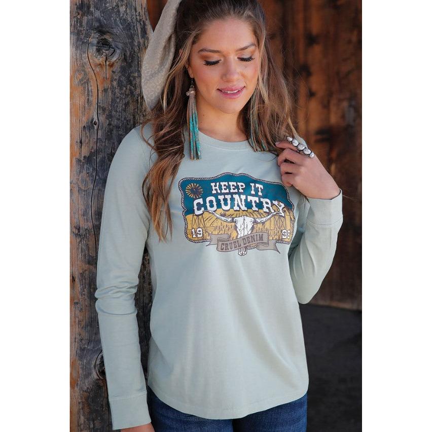 Cinch Women's Keep It Country Long Sleeve Western Shirt - Green
