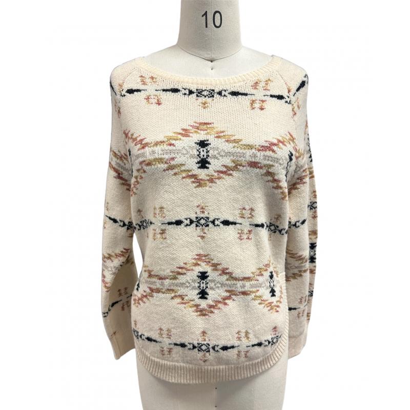 Rising Women's Long Sleeve Aztec Print Sweater- Multi