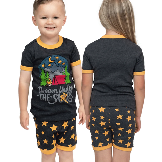 Lazy One Kid's Dream Under The Stars PJ Camping Short Set