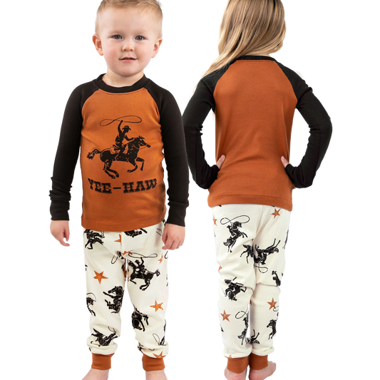 Lazy One Yee-Haw Long Sleeve Pajama Set- Multi