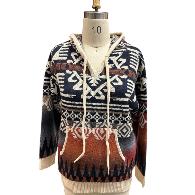 Rising Women's Long Sleeve Hooded Sweater- Multi
