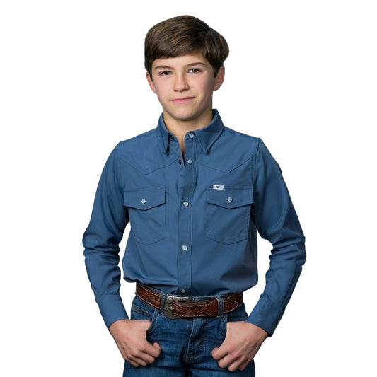 Ferrell Brand CORE Kid's Unisex Long Sleeve Snap Shirt- Multiple Colors