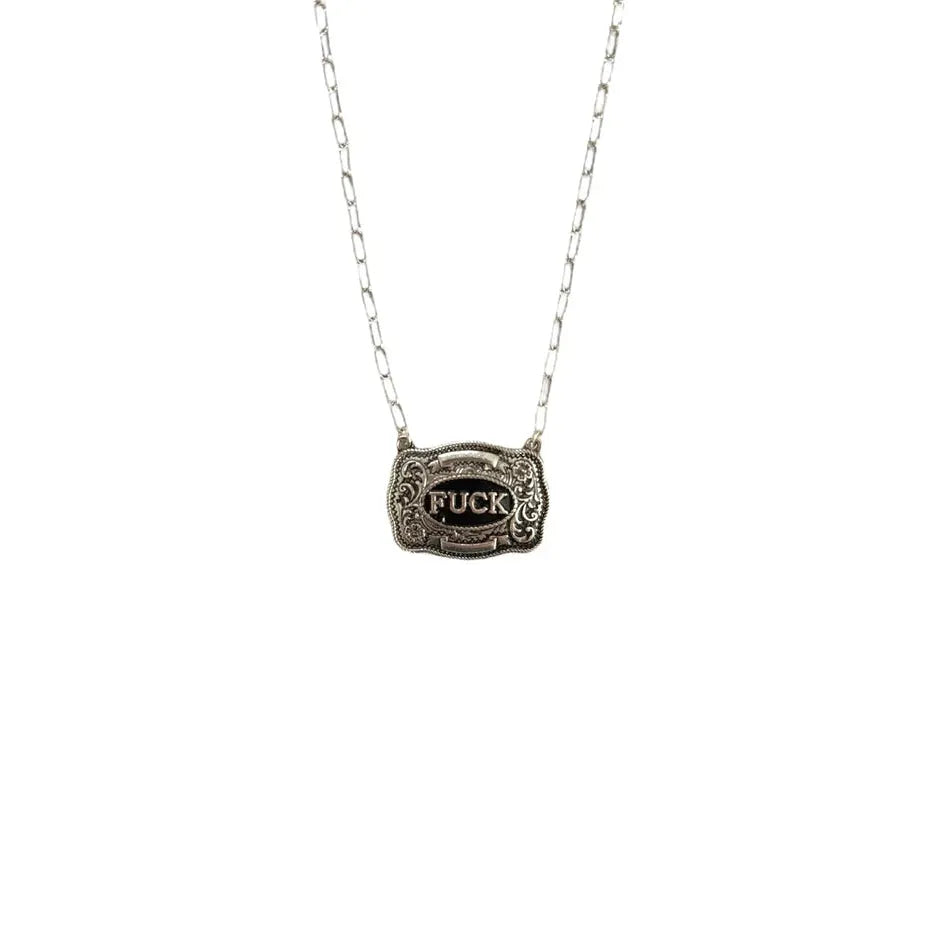Snowing West F*ck Belt Buckle Necklace